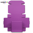 thumbnail image 1 of InkrediPack™ Easy Fold Corrugated Matte Purple Finish Gift Box, Shipping Box and Mailer Boxes - 4"L X 4"W X 2"H - 100 Pack, 1 of 1