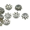 13x5mm Silver Metal Flower Petal Dome Bead Cap (50 Piece)