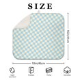 thumbnail image 4 of Light Blue and Cream Checkered Pattern Dish Drying Mat for Kitchen 1 Pack, Ultra Absorbent Microfiber Dishes Drainer Mats,16"x18", 4 of 6