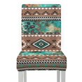 thumbnail image 6 of COEQINE Stretch Dining Chair Covers Set of 6, Machine Washable Universal Polyester Spandex Parsons Chair Slipcovers for Party Dining Room Home Decor, American Tribal Leopard Print Brown Green, 6 of 7