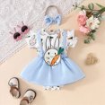 thumbnail image 2 of CAICJ98 Baby Girl Easter Outfit Newborn My First Easter Bunny Bubble Romper Dress with Headband Onesie Short Sleeve Bodysuit Spring Summer Clothes (Sky Blue,3-6 Months), 2 of 7