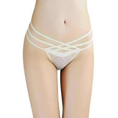 

XINSHIDE Womens Lace Panties Beige Knickers Thongs 1-Pack Sexy Lingerie Panty
