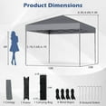 thumbnail image 3 of Costway 10 X 10 FT Pop up Canopy Tent with Portable Carrying Bag, 8 Stakes, 4 Wind Ropes, 3 of 10