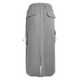 thumbnail image 7 of WEAIXIMIUNG Heavy Industry Drawstring Design Denim Cargo Skirt Skirt Skirts for Women Midi Length Plus Size Trendy 2024 Grey S, 7 of 7