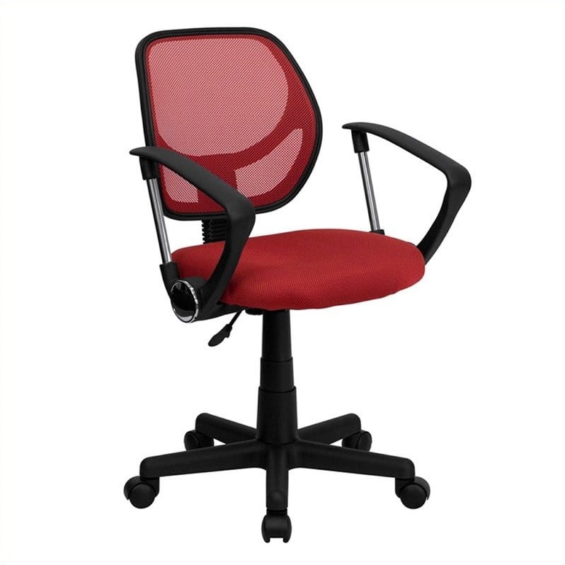 Flash Furniture Mid Back Mesh Task Office Chair With Arms In Red