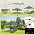 thumbnail image 6 of CROWN SHADES 10x10 Pop up Canopy Tent Instant Canopy Including 2 Half Sidewalls, 4 Ropes, 8 Stakes, 4 Weight Bags, STO 'N Go Bag Gray, 6 of 7