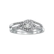 14kt White Gold 1/3ct Diamonds Halo Engagement Wedding Bridal Set