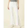 thumbnail image 2 of DARING DIVA Women's Flare Denim Pants High Waist Stretch Bell Bottoms Jeans M White, 2 of 6