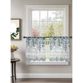 thumbnail image 2 of Sheer Curtains 54 Inch Length 2 Panels Set for Kitchen, Blue Eucalyptus Leaves Semi Sheer Curtains for Windows, Summer Botanical Wooden Weeping Voile Window Treatments Rod Pocket Curtain, 2 of 7