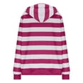 thumbnail image 3 of Miluxas Womens Zip up Hoodies Casual Oversized Striped Hoodies Sweatshirts Plain Zipper Classic Hooded Jackets with Pockets Hot Pink S(S), 3 of 4