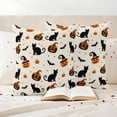 thumbnail image 3 of Halloween Outdoor Waterproof Pillow Covers, Horror Pumpkin Fall Witch's Hat Bat Black Cat Decorative Square Throw Pillowcase Sofa Cushion Sham for Patio/Couch/Chair, 20"x20" 2 Pack, 3 of 8