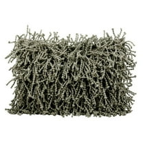 Nourison Skinny Fugga Shag Decorative Throw Pillow, 14" x 20", Silver