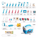 thumbnail image 2 of Kit de Juguetes de Doctor para Niños 70 Piezas Belug Azul, 2 of 5
