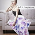 thumbnail image 3 of Butterfly Blanket Throw, Purple Butterfly Gifts for Women Girls, Elegant Watercolor Pink Lightweight Purple Flannel Plush Blanket, Butterflies Decor Stuff, 50x60 inch, 3 of 6