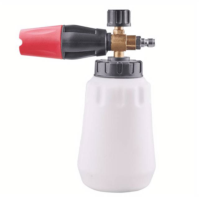 1pc Snow Foam Cannon Lance With 1000ML Bottle Pressure Washer Car Wash Clear Snow Cannon Big Mouth, 1/4 Quick Connect