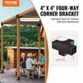 thumbnail image 2 of VEVOR Pergola Bracket Kit 4''x4'', 2pcs 4-Way Heavy Duty Corner Bracket Woodworks DIY Post Base Kit, Easy Installation Wooden Beams for Gazebos, Patio Pergolas, Log Cabin Outdoor Pergola Hardware, 2 of 9