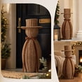 thumbnail image 5 of Christmas Snowman Decor - 15in Hand Woven Style Rattan Snowman Figurine with Santa Hat & Chocolate Velvet Scarf, Farmhouse Snowman Statue for Front Door Porch Mantel Shelf Entryway Winter Home Decor, 5 of 7
