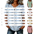 thumbnail image 5 of Endives Women's Short Sleeve T-shirt Womens Striped T Shirts Plus Size Short Sleeve V Neck Summer Loose Tops Button Blouse T Shirts for Women Summer Sale, 5 of 6