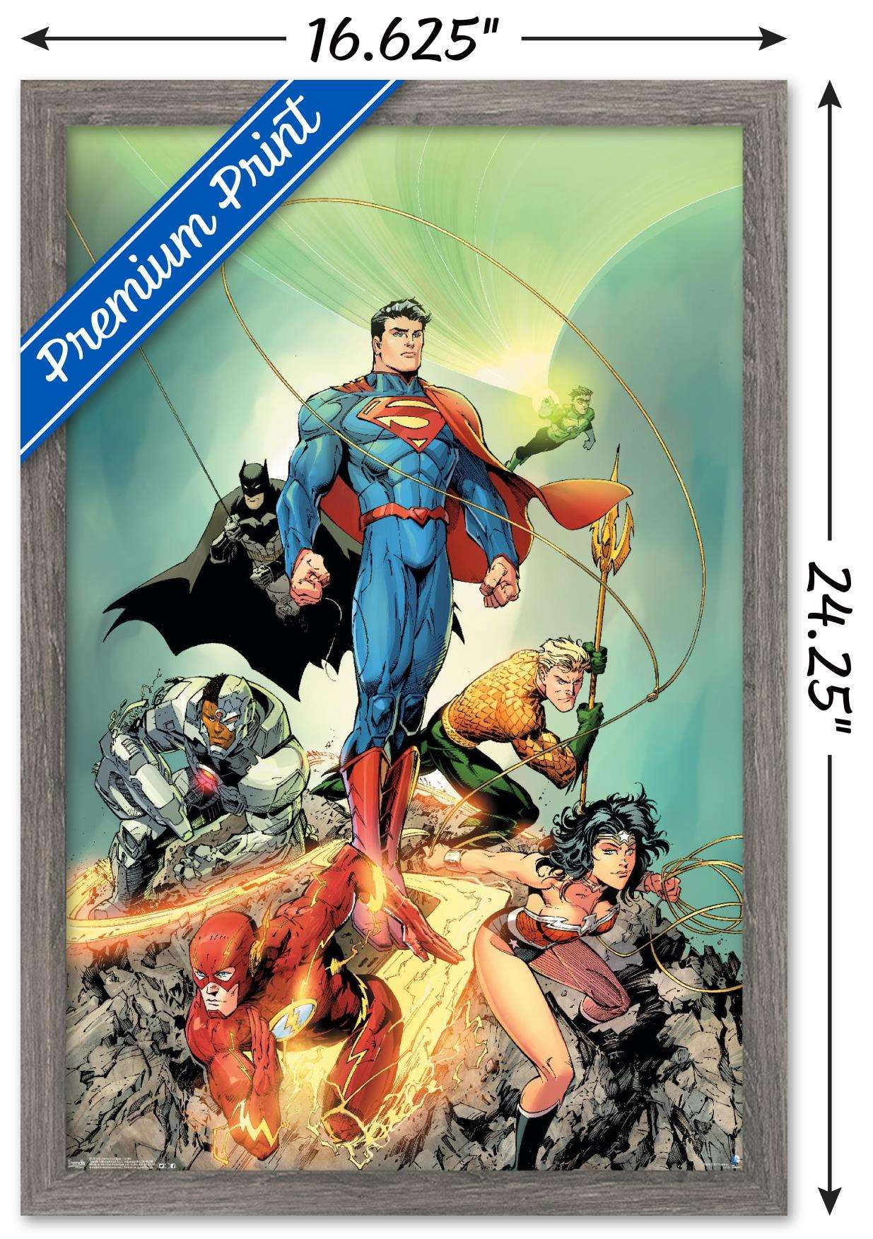 DC Comics - Justice League of America - Unite Wall Poster, 14.725" x 22.375", Framed