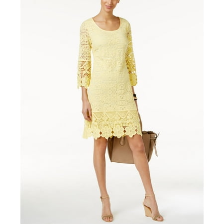 Alfani Petite Crochet Shift Dress (Popcorn, PS)