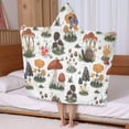 thumbnail image 5 of Brown Mushroom Bug White Pattern Hooded Bath Towel，50"x30" for Ages 3 To 12 Kids, Quick Dry Lightweight Soft Microfiber Hood Beach Towel Cover Up for Kids, 5 of 7