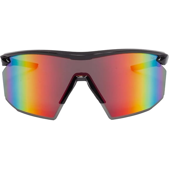 Pyramex PMXSPEC® Safety Glasses Shiny Black Temples With Spectrum Mirror Antifog Lens