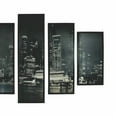 thumbnail image 3 of 5 Piece Wooden Wall Decor with View of Skyscrapers, Black and White, 3 of 5