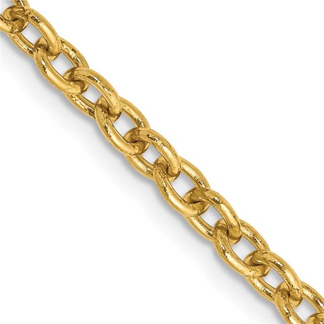 Quality Gold PEN218-30 14K Yellow Gold 3.2 mm Round Open Link 30 in. Cable Chain