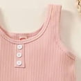 thumbnail image 6 of TAmten Toddler Baby Girl T Shirt Shorts Set Waffle Bow Sleeveless Slip Ruffle Tops Matching Outfit Spring Summer Clothes(Pink,3-4 Years), 6 of 7