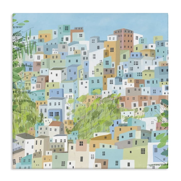 Stupell Industries Contemporary Layers of City Building Rio de Janiero Canvas Art, 17 x 17, by Carla Daly