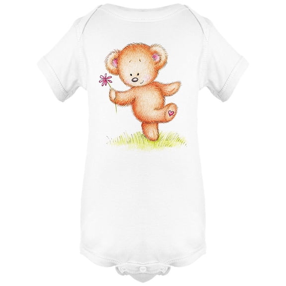 Dancing Bear With Flower Bodysuit Infant -Image by Shutterstock, 6 Months