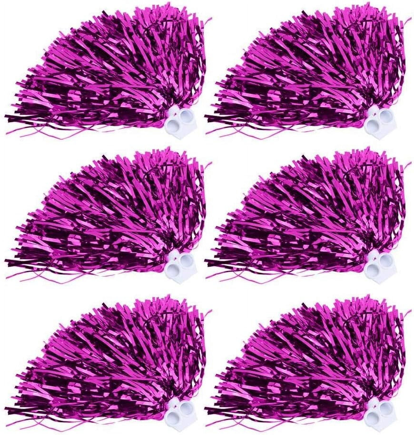 LINLIN Cheerleading Pom Poms, 6 Pack Cheerleader Cheering Squad Pompoms with Handle for Team Spirit Sports Party Dance Cheering Kids Adults