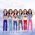 thumbnail image 3 of Gwong Juguete 1 juego de traje de muñeca Resistente al desgaste Superficie lisa Hermosa Colores Muñeca Tops Tops Set para niña Gwong 30011091, 3 of 6