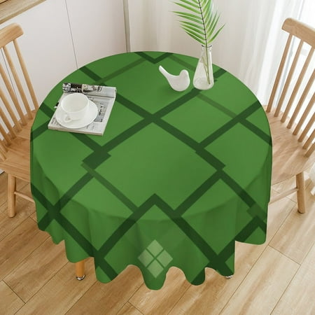 

Diamond Grid Table Cloth Round PVC Wedding Kitchen Dining Desk Table Cover Coat