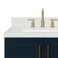 thumbnail image 5 of Ariel Taylor 42 In. Left Offset Rectangle Sink Bathroom Vanity With Carrara White Quartz Countertop 1.5 Edge In Midnight Blue, 5 of 11