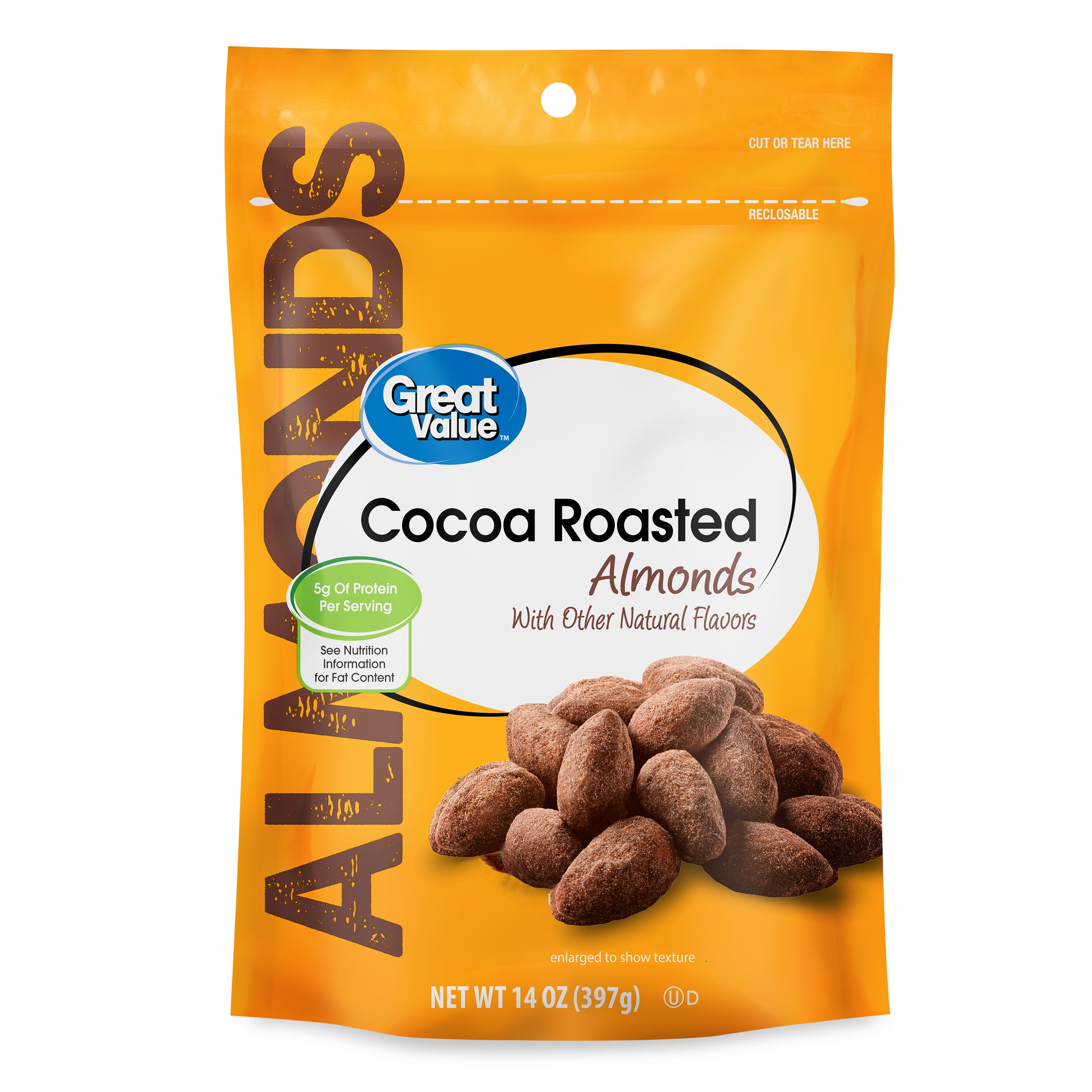 (6 pack) Great Value Cocoa Roasted Almonds, 14 oz