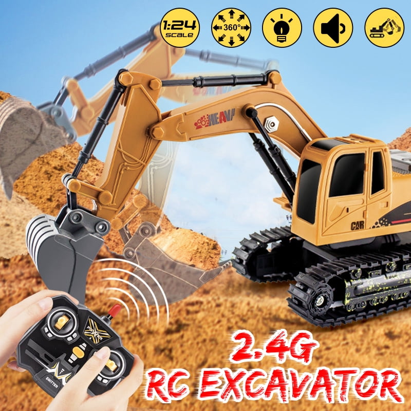 Remote Control Digger Truck 1:24 Toy RC Excavator Radio Controlled Construction 