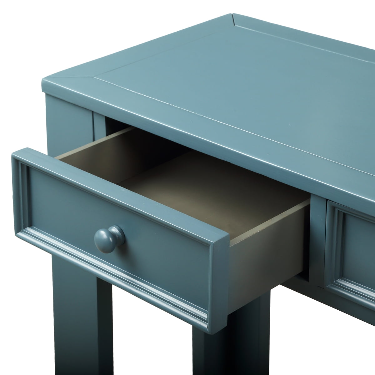 Private Jungle 60" Long Console Table for Entryway Hallway Sofa Table with Storage Drawers and Bottom Shelf,Retro Blue Private Jungle 60" Long Console Table for Entryway Hallway Sofa Table with Storage Drawers and Bottom Shelf,Retro Blue