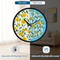 thumbnail image 5 of Indoor 12' Voice-Activated Luminous Decoration Wall Clock With LED Night Light Yellow Daisies, 5 of 8