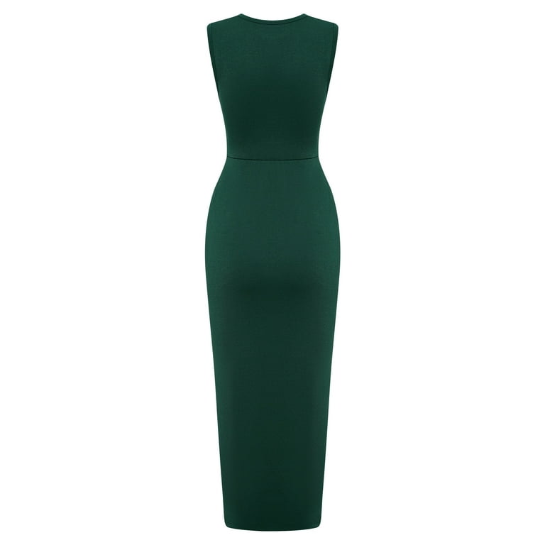 Women's Sexy Sleeveless Cut Out Slim Bodycon Dress Crewneck Women's Sexy Sleeveless Cut Out Slim Bodycon Dress Crewneck