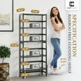 thumbnail image 2 of CAPHAUS 5-Tier Bamboo Shelf, Bamboo Open Storage Bookcase with Adjustable Layer, Freestanding Plant Display Stand, Multifunctional Storage Rack Stand for Bathroom, Bedroom, Kitchen, Black, 2 of 8