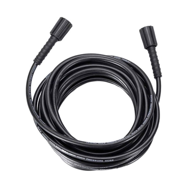 EeaseMX Manguera de goma para lavadora de alta presión de doble extremo de 10 m, para calentador de agua, para limpieza de coches, conexión hembra de 22 mm (14/15) (negra)