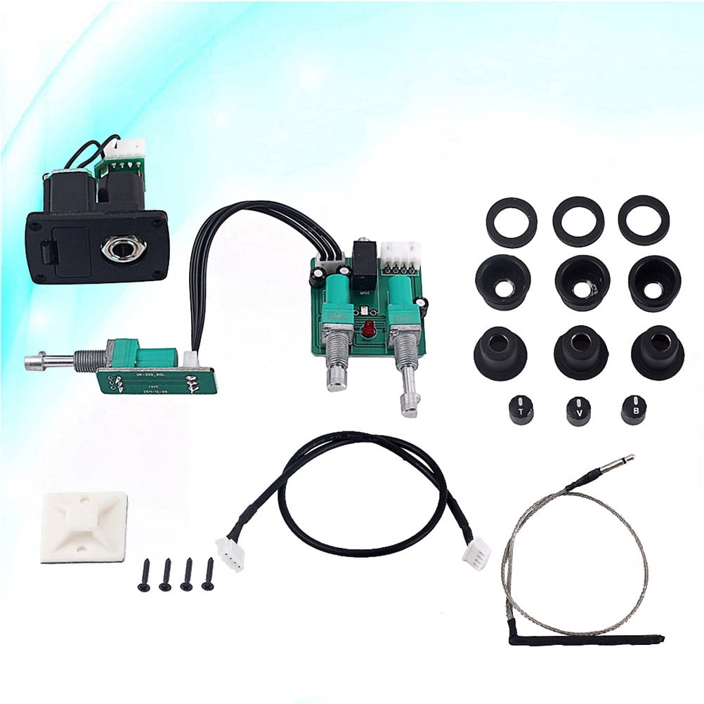 HINTRMENT Band Piezo Pickup System For Ukulele With Treble Bass Volume Preamp With Output Jack For Acoustic Instruments