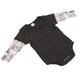 thumbnail image 3 of Mono de bebé Nikou de algodón negro con cuello redondo, estampado, empalme, cierre de botones, manga larga, 90 cm, 3 of 15