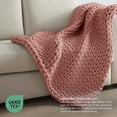 thumbnail image 6 of Vellux 5lb Twin Weighted Throw | Chunky Knit Soft Breathable Blanket | Terracotta, 6 of 7