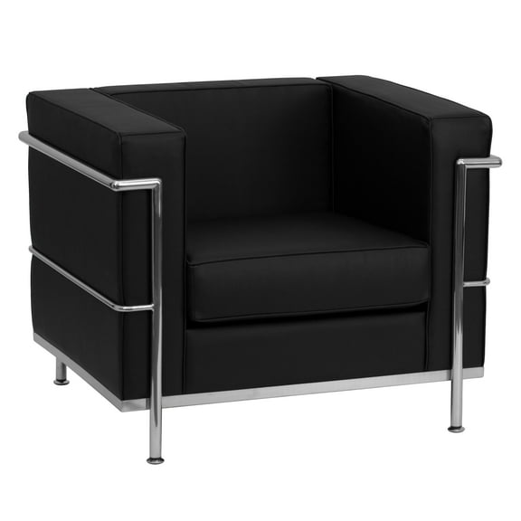 Flash Furniture HERCULES Regal Series Contemporary Black LeatherSoft Chair with Encasing Frame