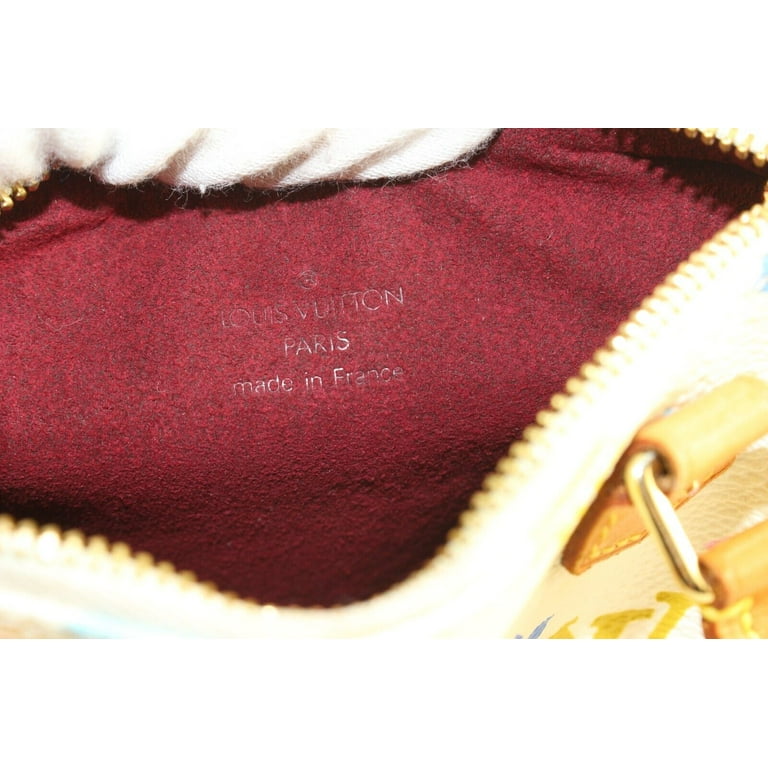 Louis Vuitton Mini HL speedy nano multicolor murikami White Leather Cloth  ref.651921 - Joli Closet