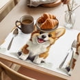 thumbnail image 3 of Funny Puppy Placemats Set of 4 Dog Animal Pattern Modern Minimalism Art Place Mats Indoor Wipeable Table Mats Washable Cloth Dining Table Placemats for Kitchen Holiday Party Home Decor 13x19 Inch, 3 of 9