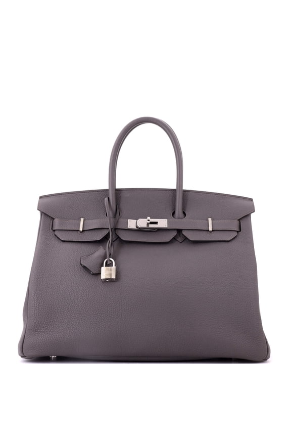 Pre-Owned Birkin Handbag Grey Togo with Palladium Hardware 35 By Rebag