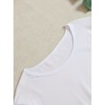 thumbnail image 4 of Women's St. Patrick's Day White T-Shirt - Casual Round Neck, Clover Print, Lightweight Polyester Blend, Machine Washable, Spring Summer Tee|Cheerful Design|Knit Tshirt, 4 of 6